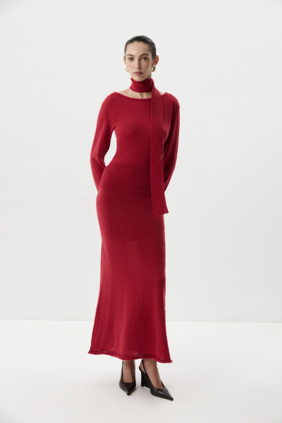 Лонгслив с шарфом Charmstore, цвет: Бордовый, 313-51585-451 купить онлайн