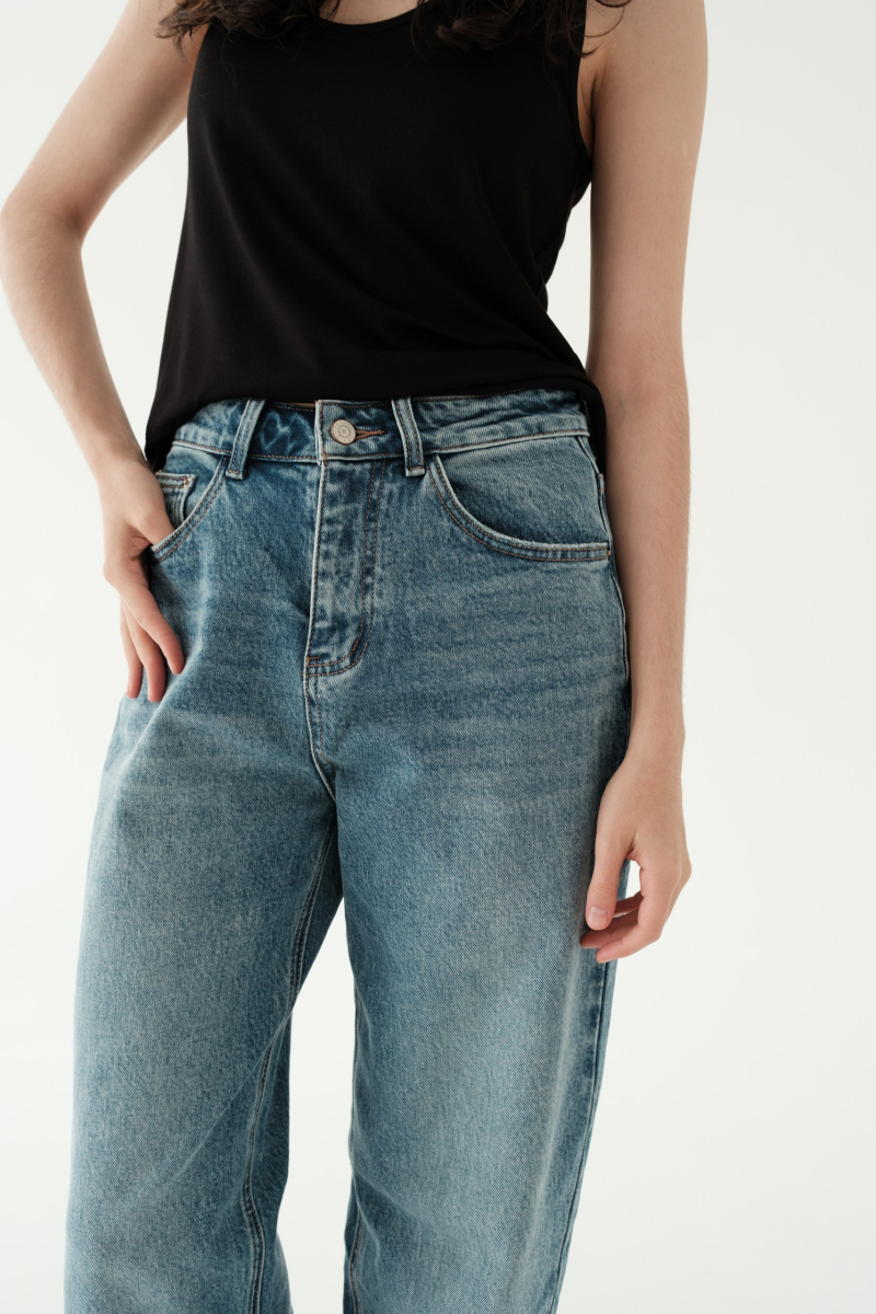 Джинсы прямого кроя НИ ИМЕНИ, НИ ПОХОЖИХ, цвет: синий, 00-00000254 купить онлайн