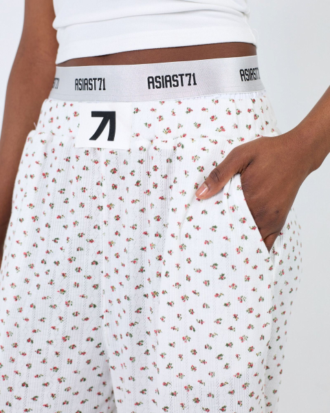 Брюки свободного кроя с двойным поясом ASIA ST 71, цвет: белый, Ast71.pants-relax-white купить онлайн