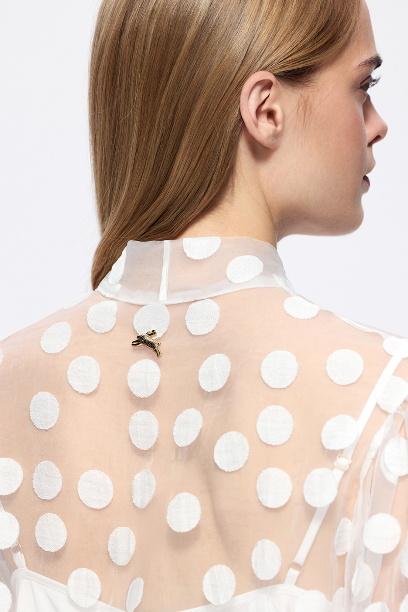 Блузка из деворе с бантом DREAMS BY ALENA AKHMADULLINA, цвет: белый, 126102050204387/702000 купить онлайн