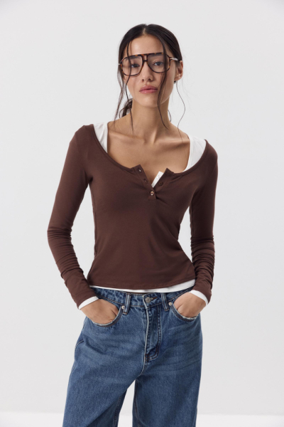 Лонгслив с пуговицами Лонгслив с пуговицами