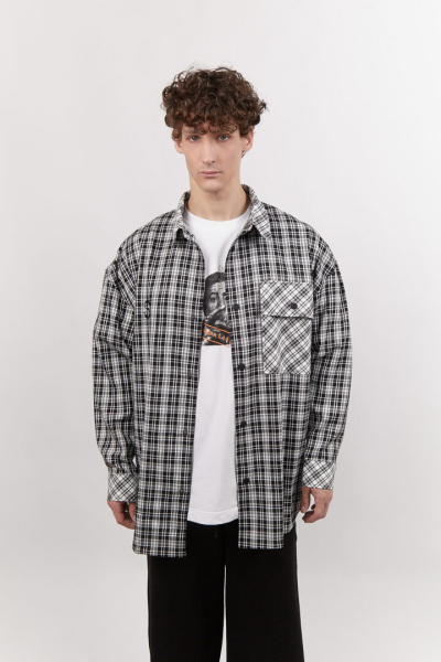 Рубашка клетка SCANDALIS, цвет: Черный, РК006а купить онлайн