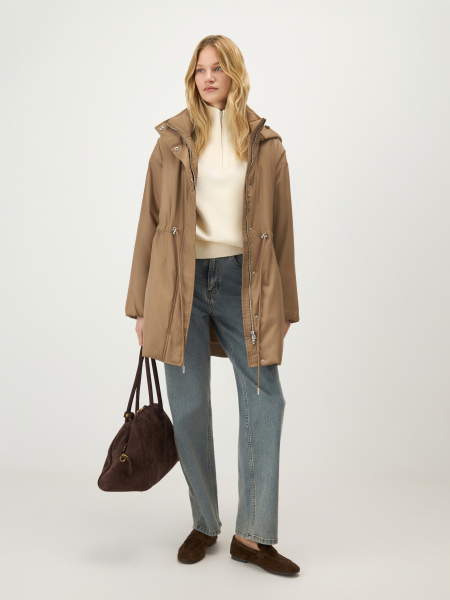 Утепленное полупальто на кулиске Conso, цвет: коричневый, SEM 260110 - коричневый купить онлайн