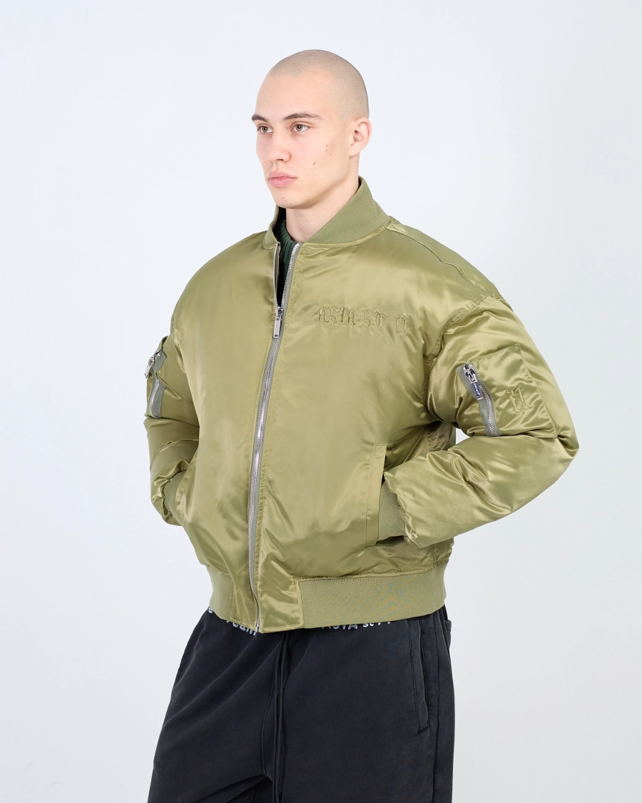 Бомбер с эффектом сатина ASIA ST 71, цвет: зеленый, Ast71.bomber-olive купить онлайн