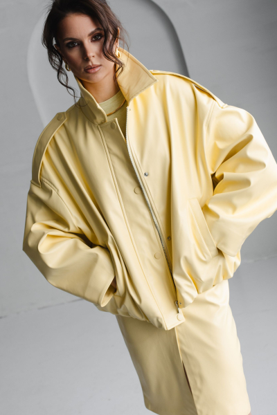 Бомбер из экокожи VLVT, цвет: Желтый, 00-00005292 купить онлайн