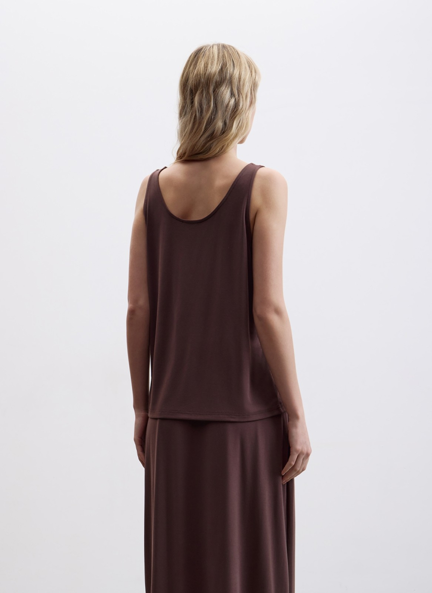 Майка из трикотажа ALL WE NEED, цвет: коричневый, 2604W2114-19 купить онлайн