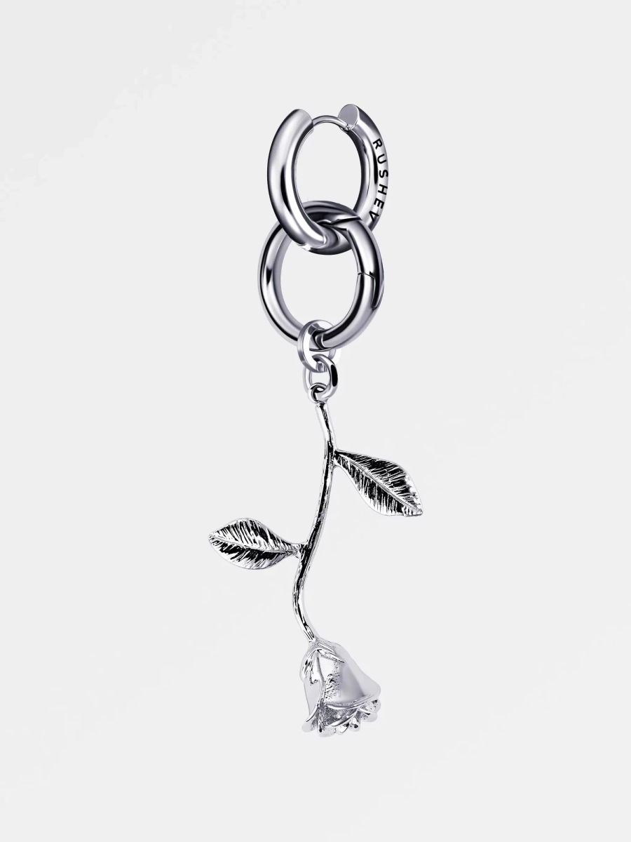 Моносерьга с розой