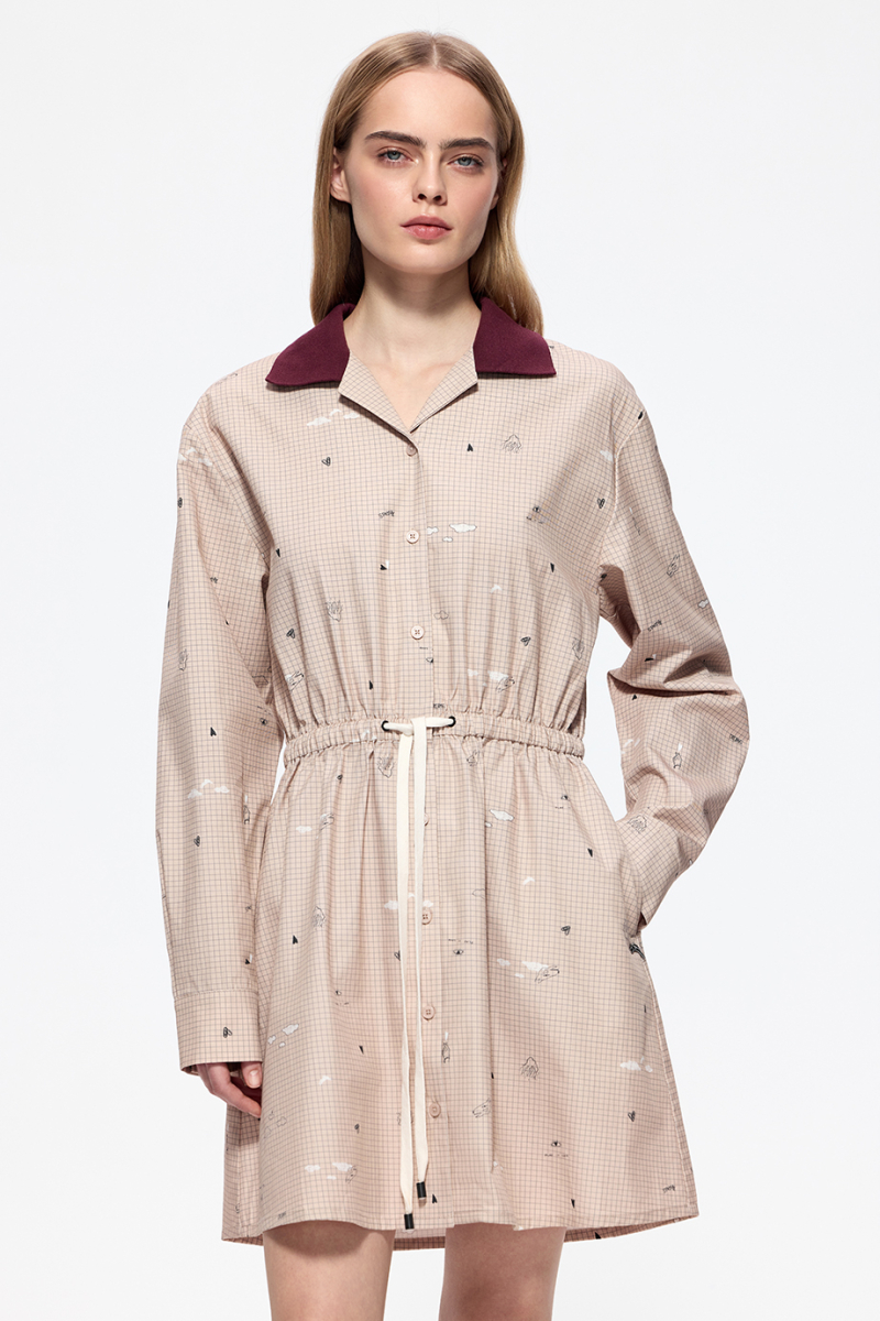 Платье-рубашка с принтом DREAMS BY ALENA AKHMADULLINA, цвет: бежевый, 126102070204418/219000 купить онлайн