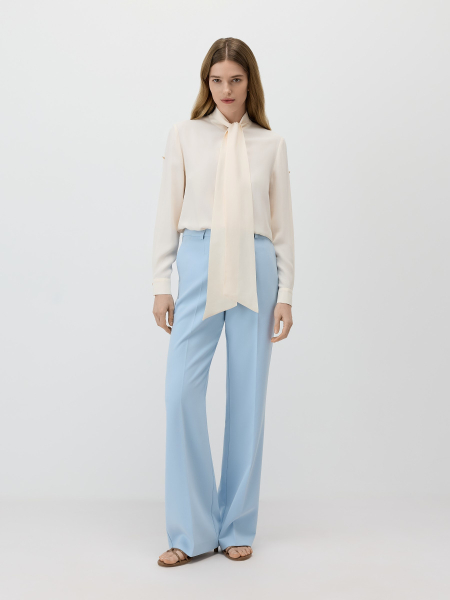 Рубашка с шарфом-лавальер Conso, цвет: белый, PR 260421 - молочный купить онлайн