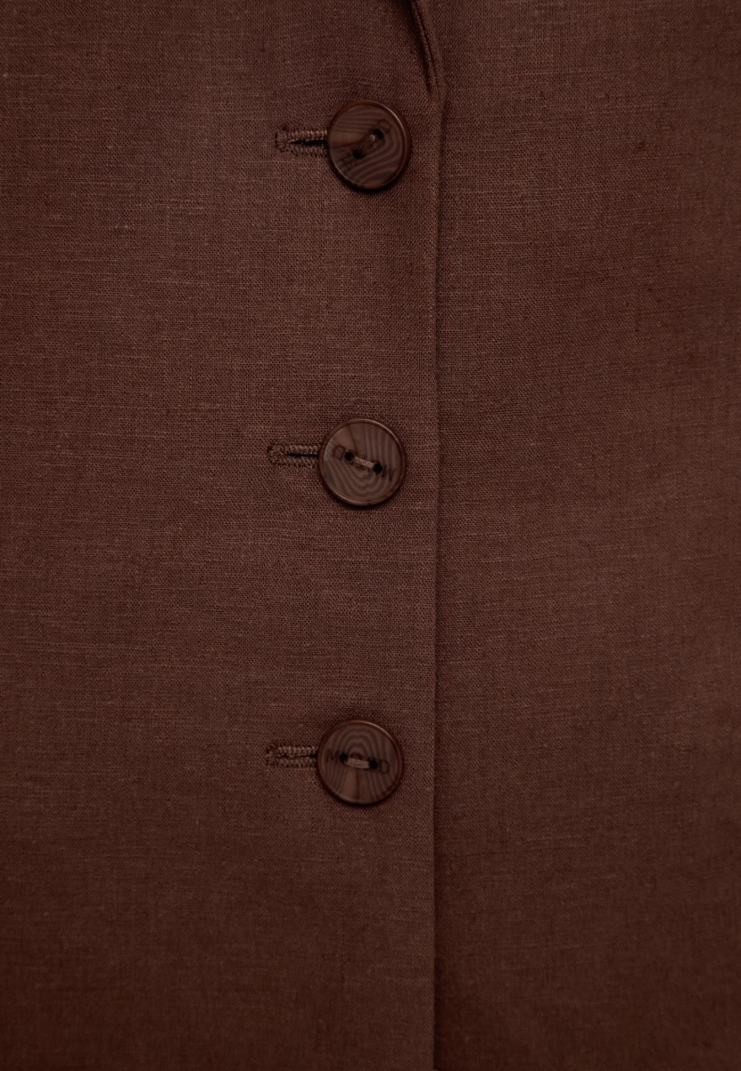 Женский жакет льняной MUTED, цвет: коричневый, 904737.WJKT0001_Brown купить онлайн