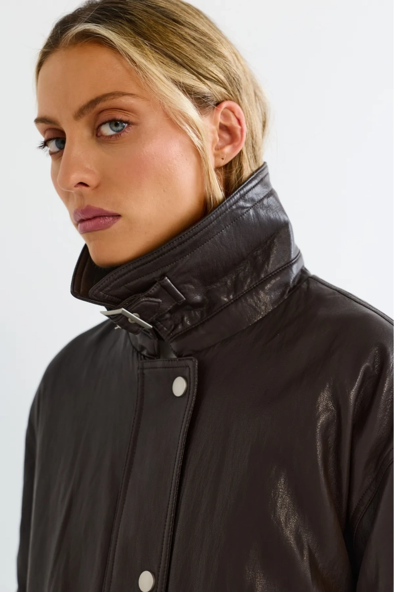 Утепленная парка из экокожи Erist store, цвет: коричневый, НФ-00003165 купить онлайн