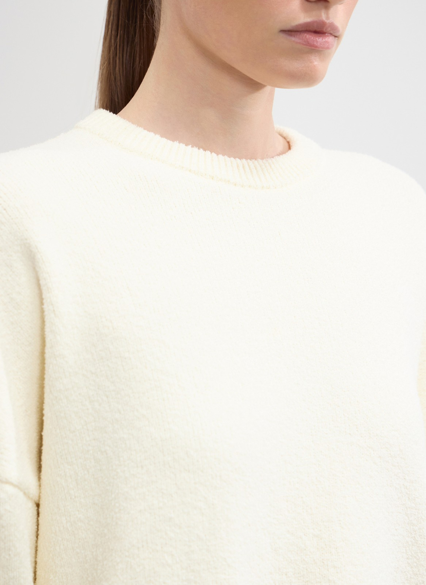 Джемпер фактурной вязки из хлопка ALL WE NEED, цвет: белый,  купить онлайн