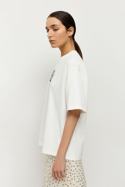 Футболка с ручной вышивкой AROUND, цвет: белый, 219_117C01 купить онлайн
