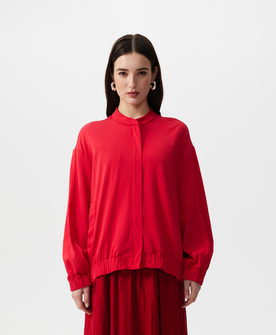 Бомбер оверсайз без подкладки GLVR, цвет: красный, 126G25GAC2004 купить онлайн