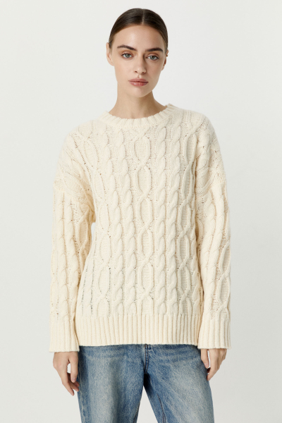 Джемпер с косами базовый Charmstore, цвет: кремовый, 303-20276-112 купить онлайн Джемпер с косами базовый Charmstore, цвет: кремовый, 303-20276-112 купить онлайн