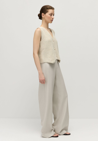 Жилет на пуговицах из переработанного хлопка AROUND, цвет: белый песок, 219_138С01 купить онлайн