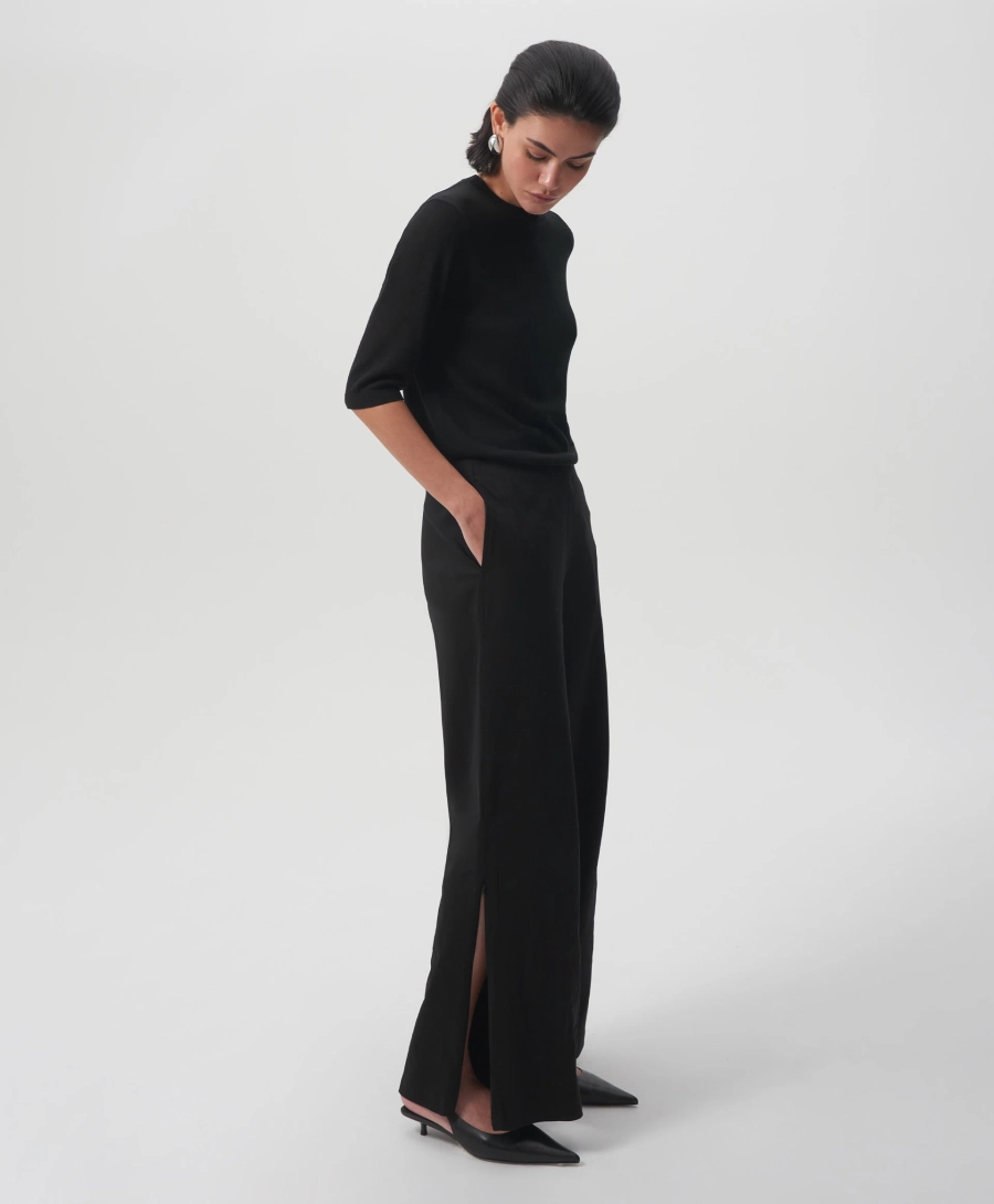 Брюки трикотажные средней посадки GLVR, цвет: Черный,  купить онлайн