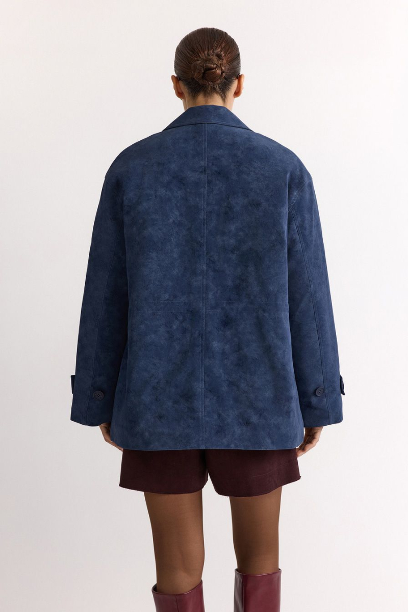 Утепленная куртка из экозамши TOPTOP, цвет: синий, TTS.040.17506.620 купить онлайн