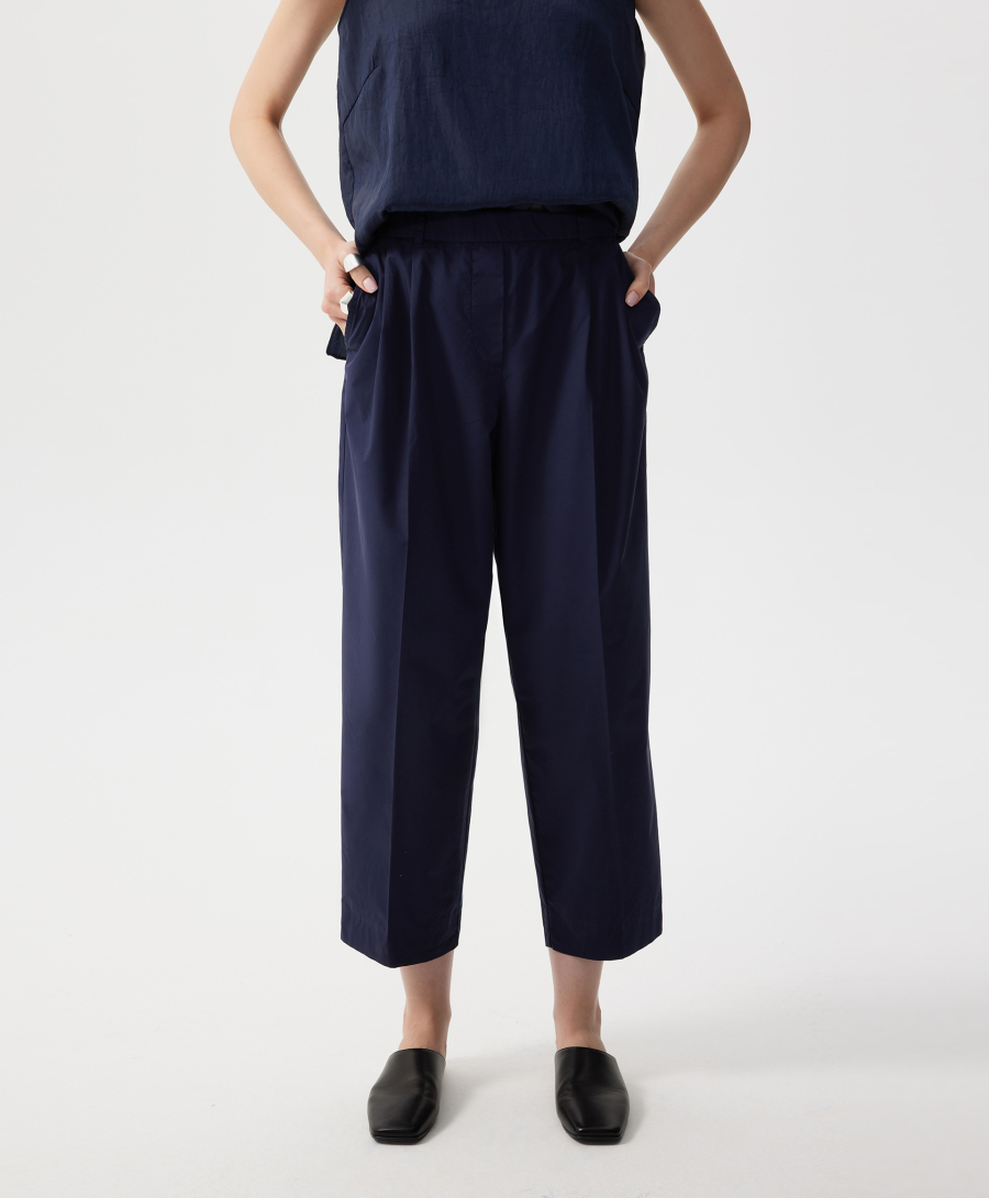 Брюки из поплина с поясом на резинке GLVR, цвет: Черный, 126G23GAC6316 купить онлайн