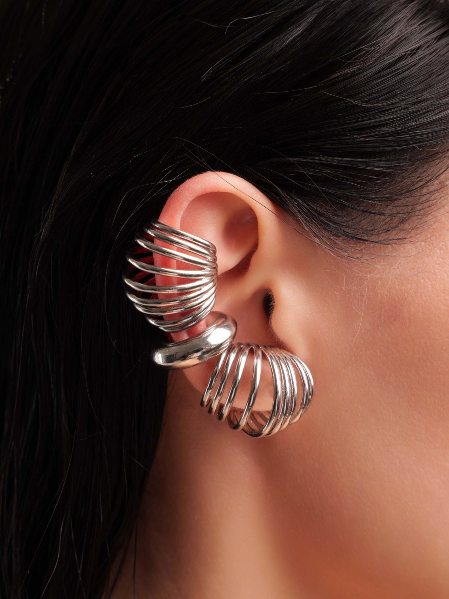 Многослойный кафф RUSHEV, цвет: Серебряный RSHV_CFCH24_4S | новая мужская коллекция купить онлайн