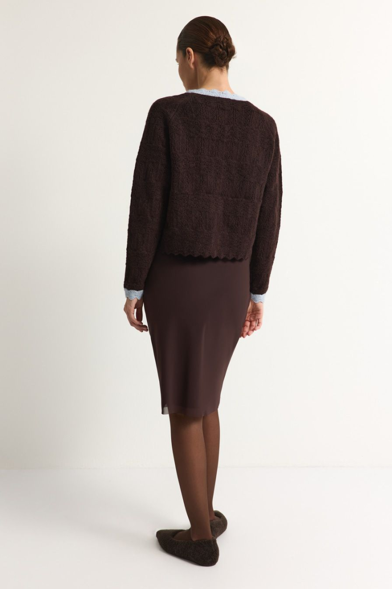Кардиган с контрастной отделкой TOPTOP, цвет: коричневый, TT.051.17502.701 купить онлайн