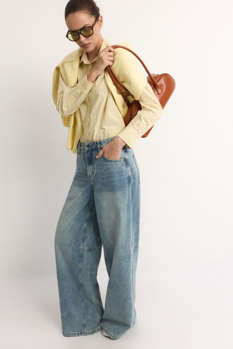 Широкие джинсы TOPTOP, цвет: голубой, TT.036.18482.600 купить онлайн