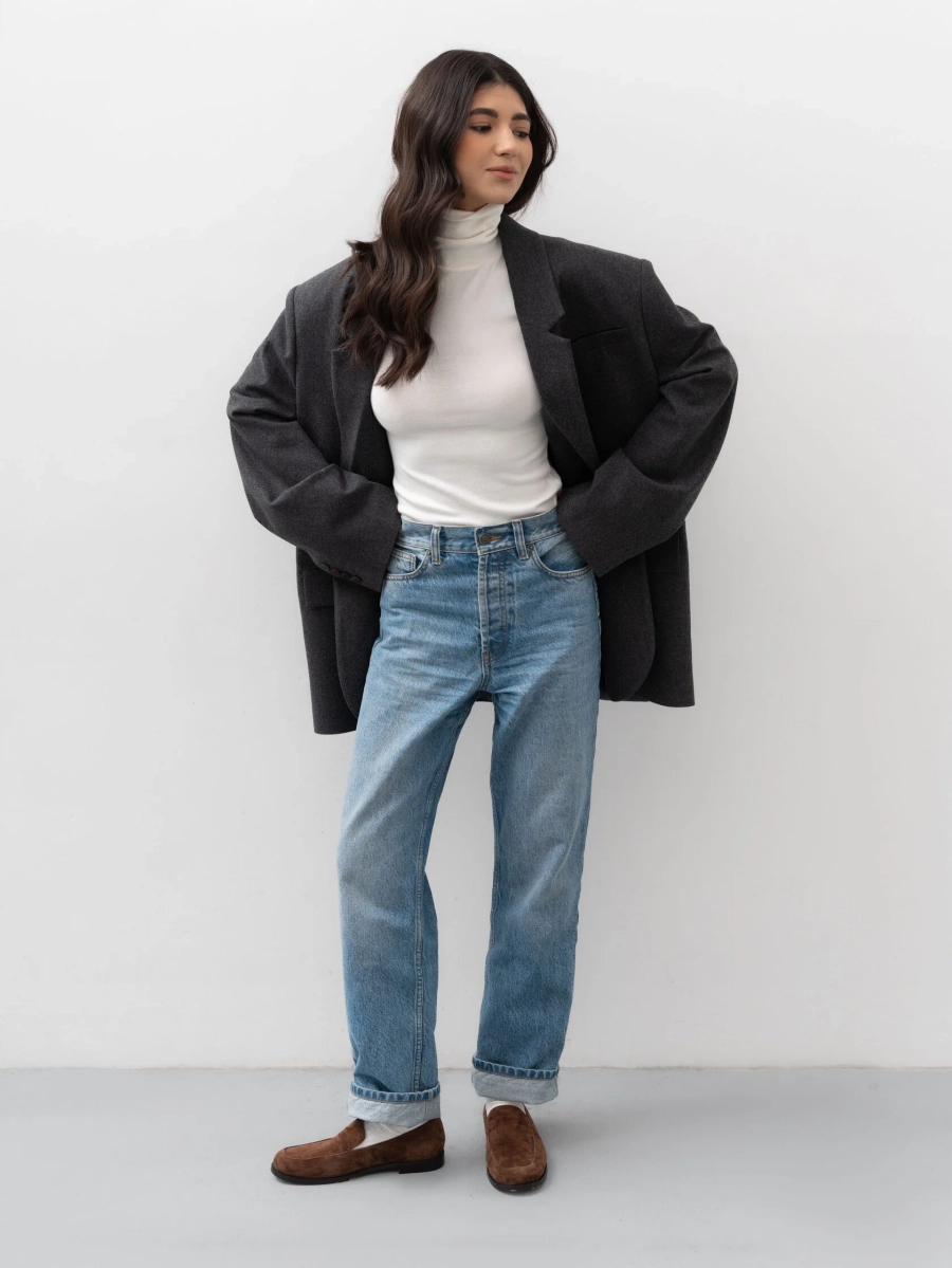 Пиджак oversize из шерсти TRES, цвет: серый, НФ-00002430 купить онлайн Пиджак oversize из шерсти TRES, цвет: серый, НФ-00002430 купить онлайн