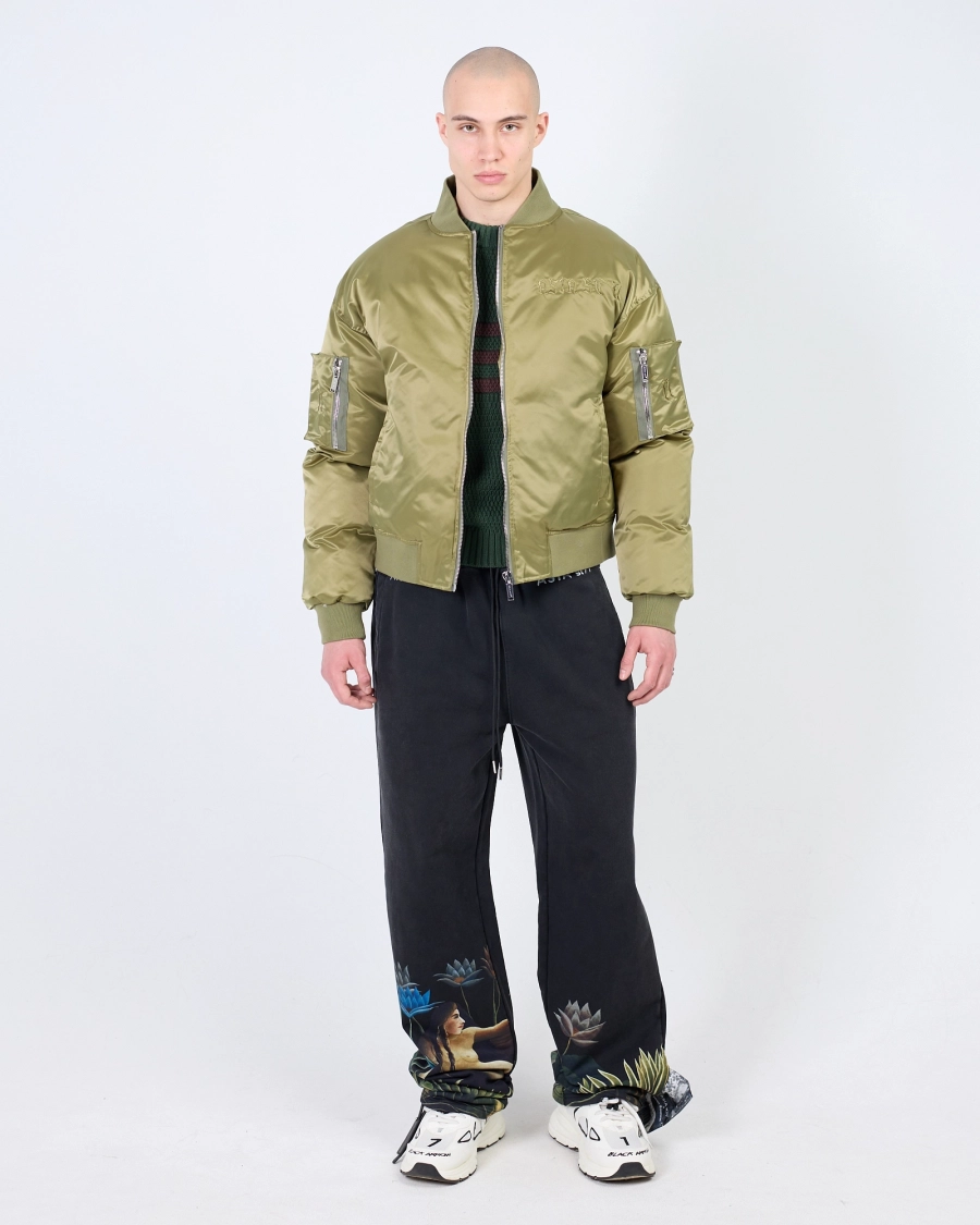Бомбер с эффектом сатина ASIA ST 71, цвет: зеленый, Ast71.bomber-olive купить онлайн