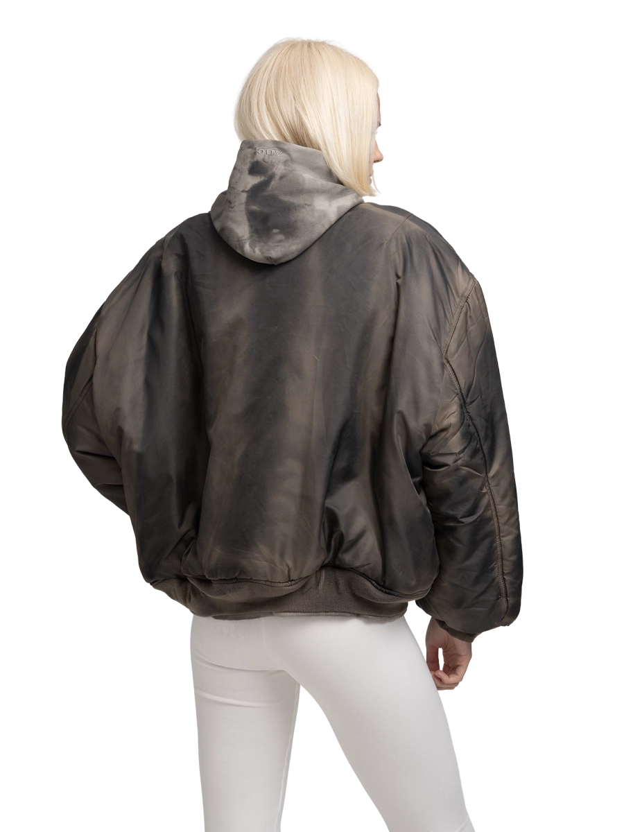 Бомбер с капюшоном ABC, цвет: серый, 00-293 купить онлайн