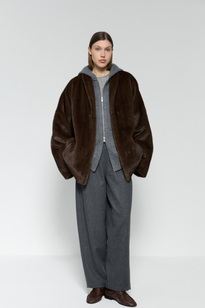 Полупальто меховое AROUND, цвет: коричневый, 210_70P01 купить онлайн Полупальто меховое AROUND, цвет: коричневый, 210_70P01 купить онлайн