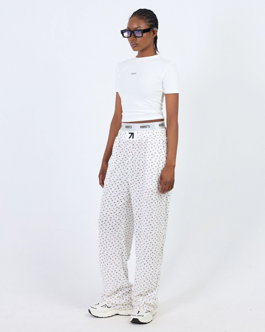 Брюки свободного кроя с двойным поясом ASIA ST 71, цвет: белый, Ast71.pants-relax-white купить онлайн