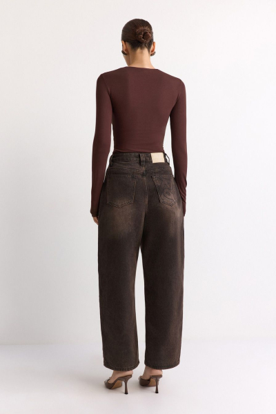 Широкие джинсы TOPTOP, цвет: коричневый, TT.036.18481.700 купить онлайн