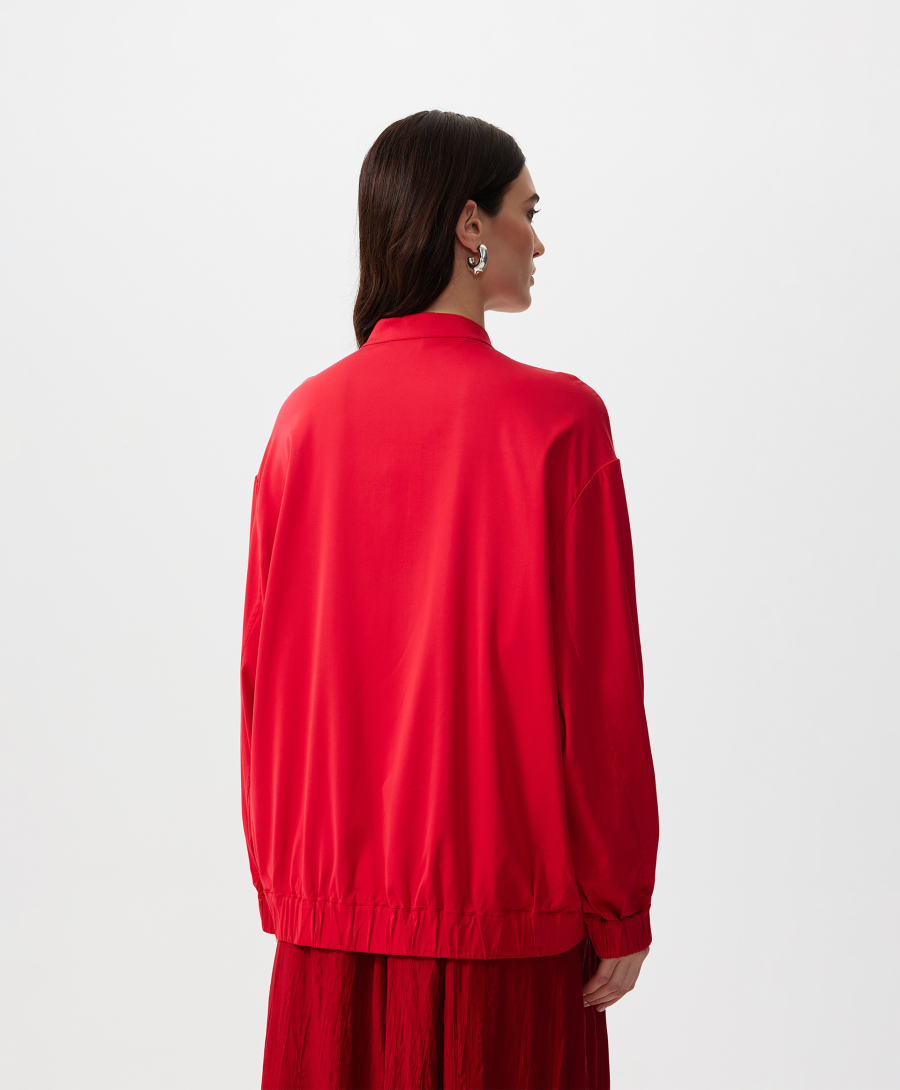 Бомбер оверсайз без подкладки GLVR, цвет: красный, 126G25GAC2004 купить онлайн