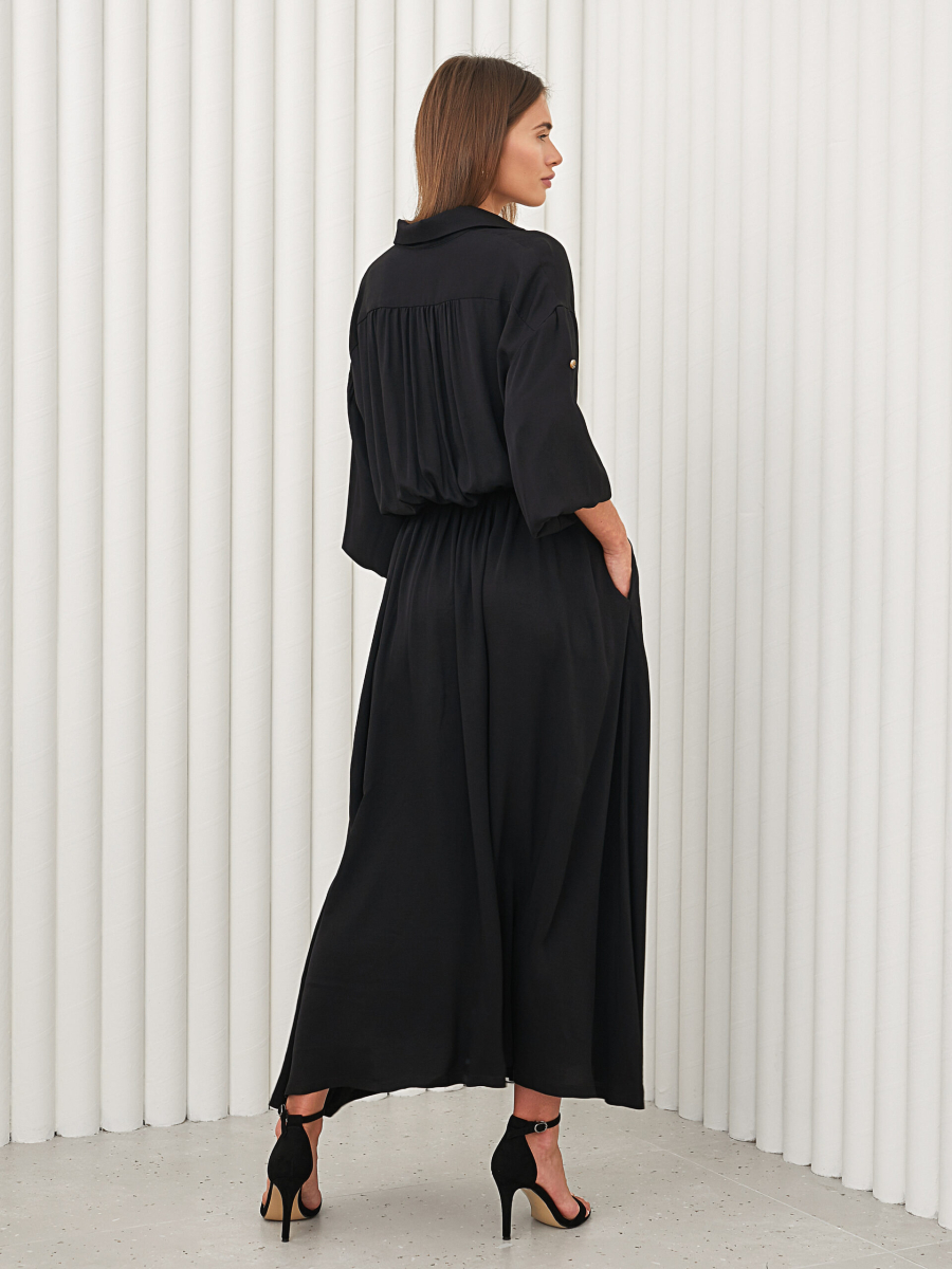 Платье-рубашка со спущенным рукавом I.B.W., цвет: Черный, DR051 с оплатой бонусами купить онлайн