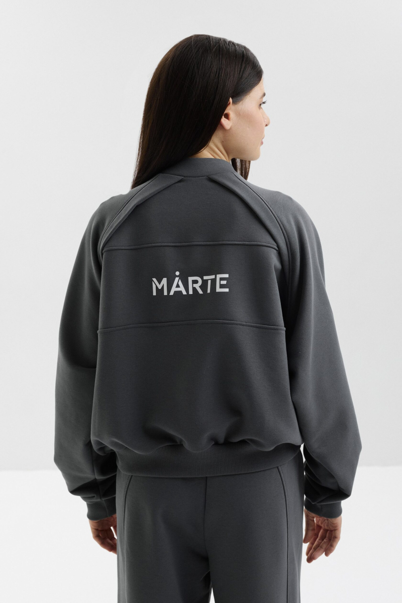 Бомбер из футера marte, цвет: серый,  купить онлайн