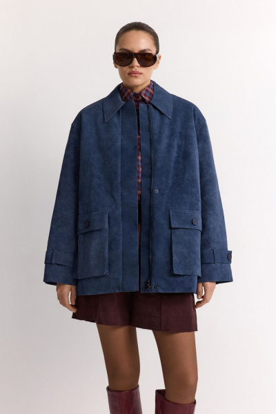 Утепленная куртка из экозамши TOPTOP, цвет: синий, TTS.040.17506.620 купить онлайн