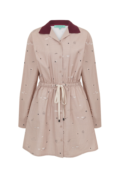 Платье-рубашка с принтом DREAMS BY ALENA AKHMADULLINA, цвет: бежевый, 126102070204418/219000 купить онлайн