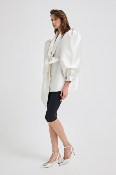 Блуза с бантом Shtripling, цвет: белый, SHRUB006WHT купить онлайн