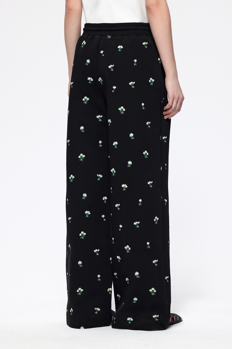 Брюки трикотажные с вышивкой DREAMS BY ALENA AKHMADULLINA, цвет: Черный, 126103080404377/403000 купить онлайн