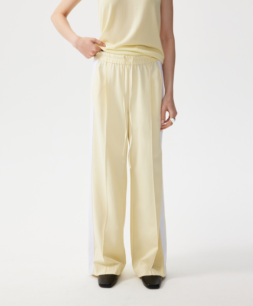 Брюки трикотажные средней посадки GLVR, цвет: Желтый, 126G24GAC5601 купить онлайн