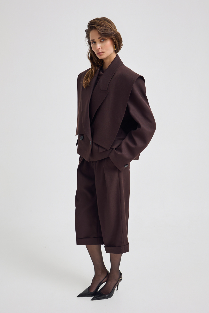 Жакет с акцентными деталями Shtripling, цвет: коричневый, SHJKT004BRN купить онлайн