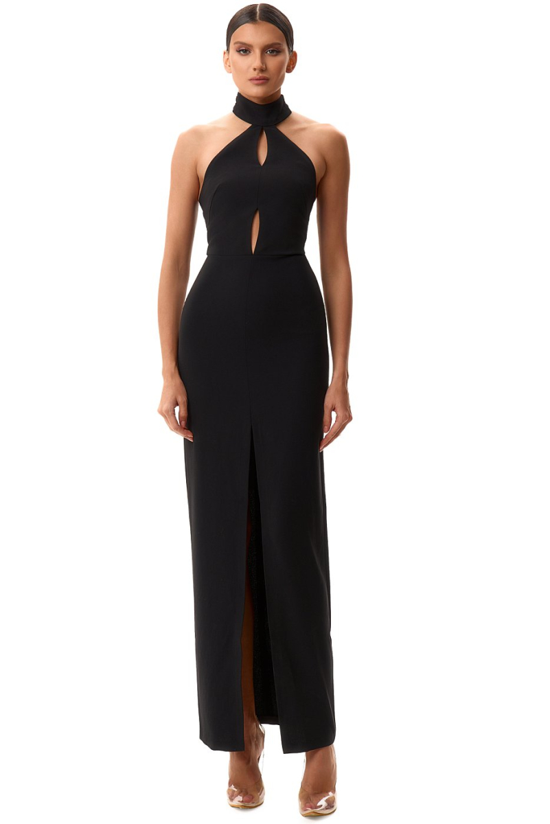 Платье из крепа с шифоновыми завязками