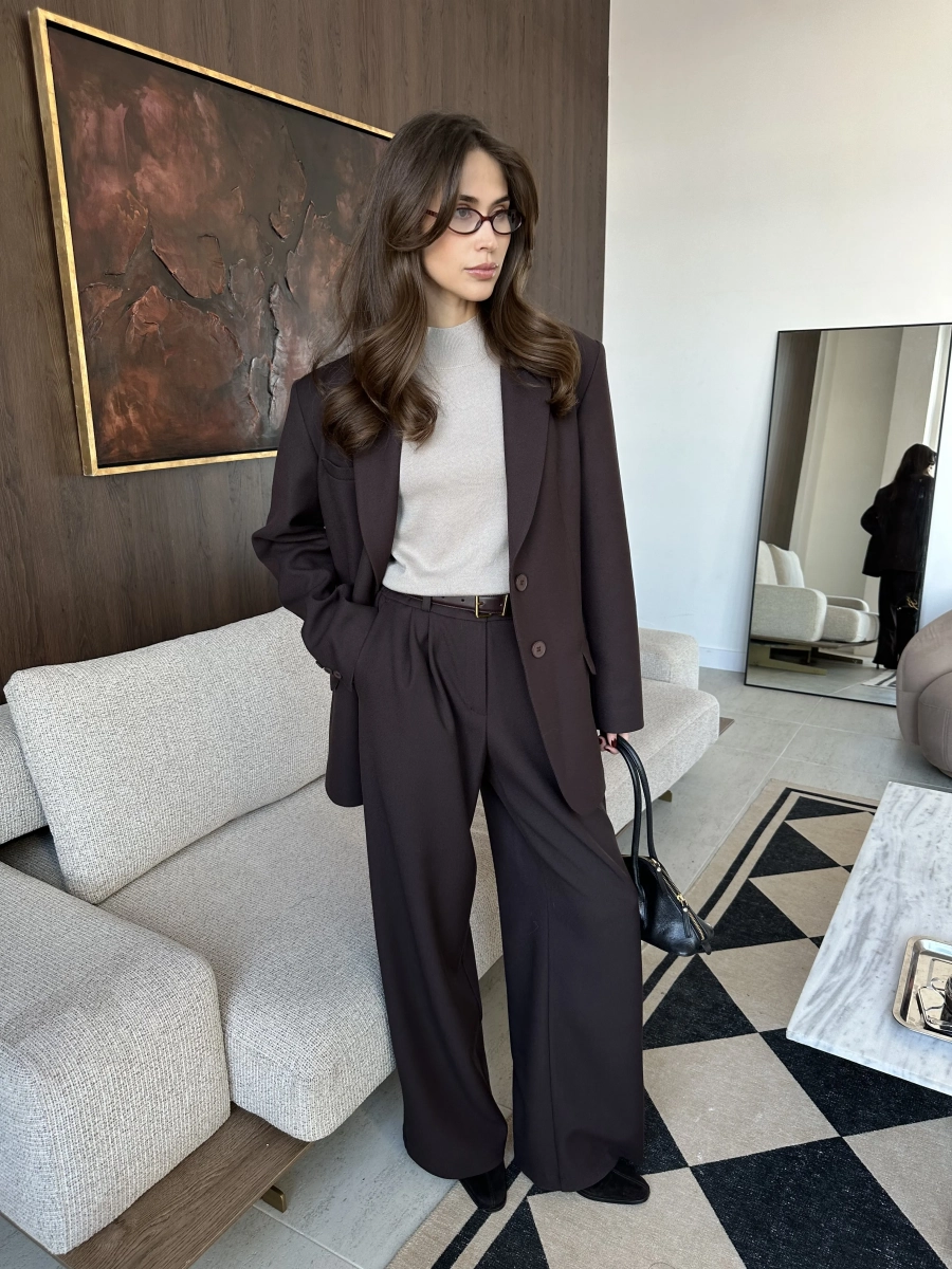 Жакет из вискозы однобортный VLVT, цвет: коричневый, 00-00005353 купить онлайн