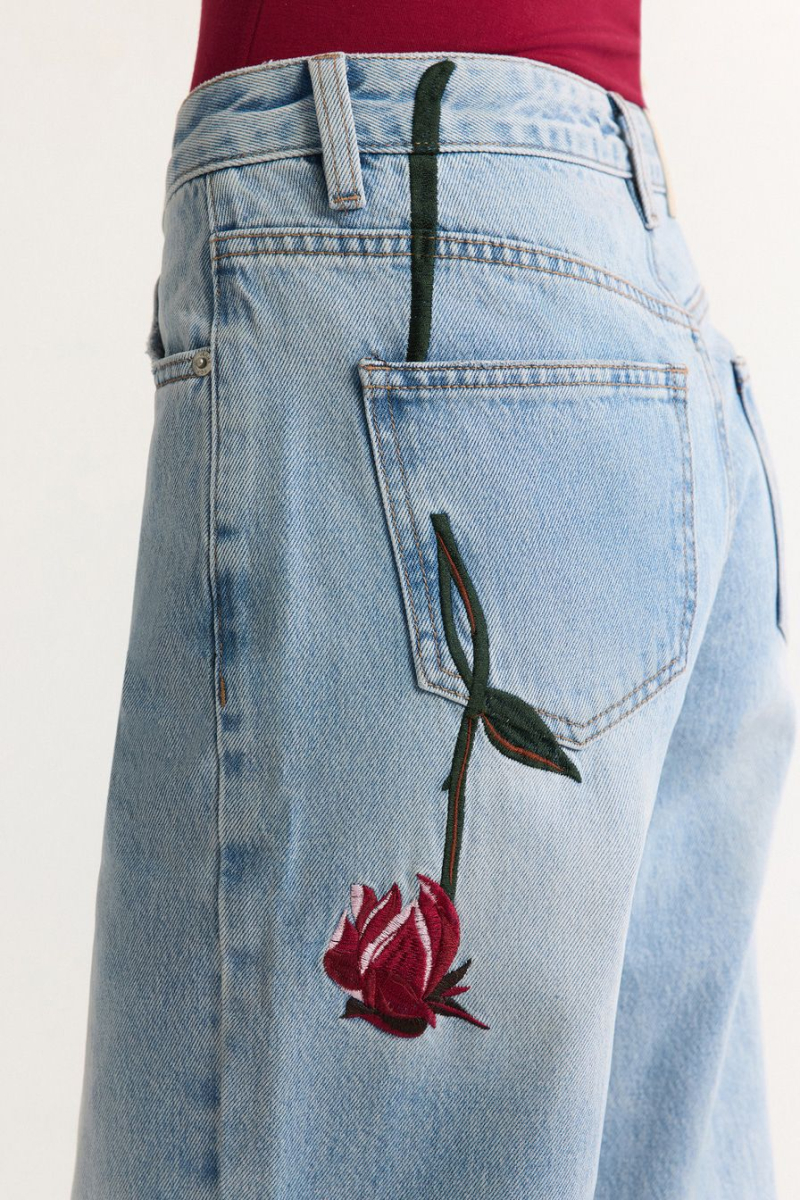 Джинсы из 100% хлопка с вышивкой TOPTOP, цвет: синий, TT.036.18372.620 купить онлайн