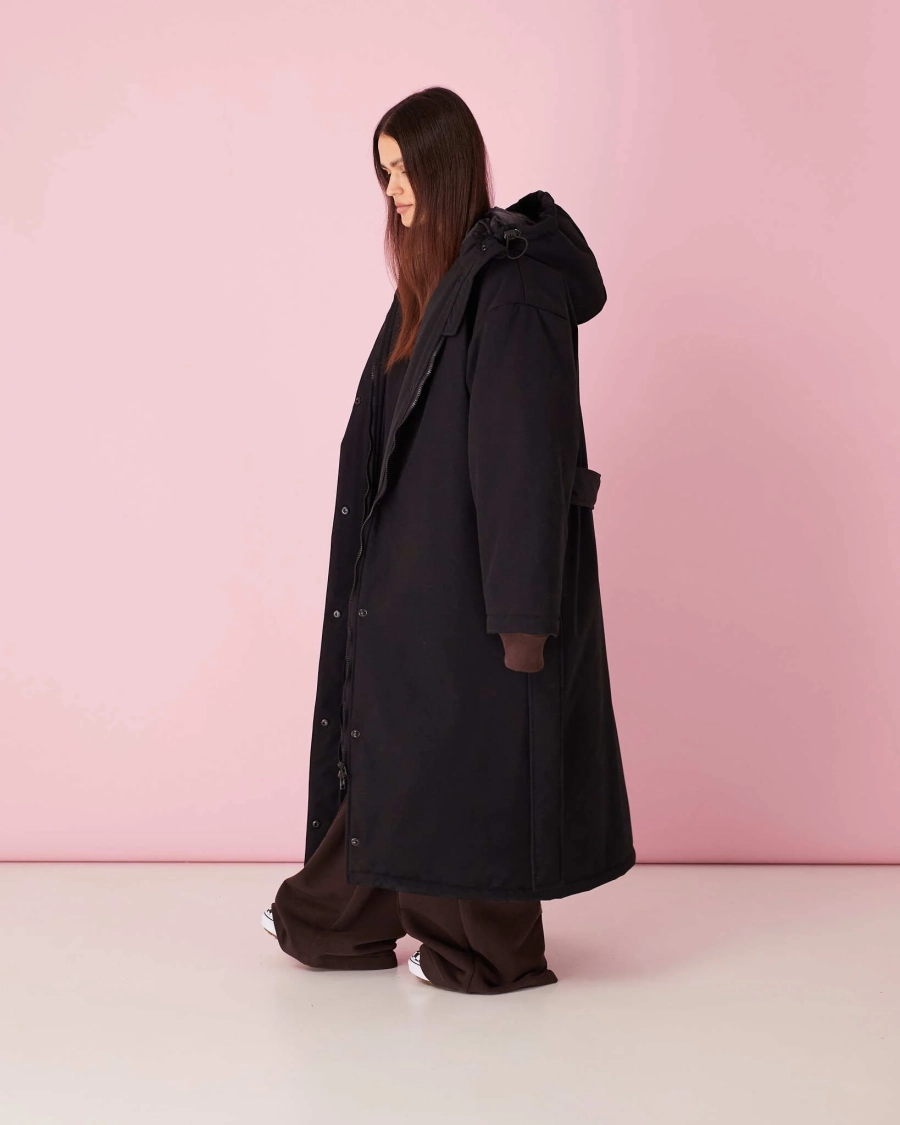 Плащ черный зима TABOO, цвет: Черный, PLBLACK купить онлайн