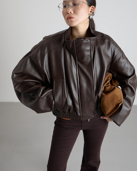 Бомбер из экокожи MIA AIM, цвет: коричневый, MIA747 купить онлайн