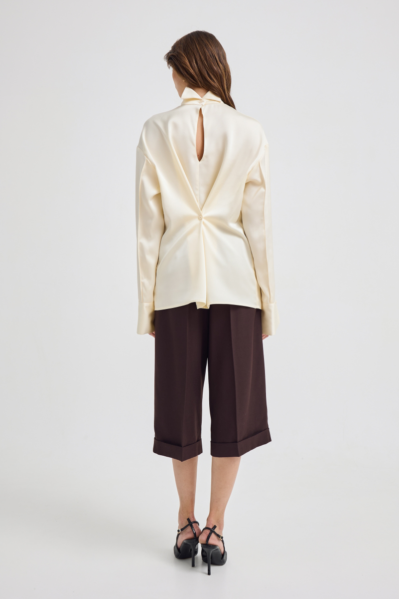 Блуза наоборот Shtripling, цвет: белый, SHRUB007MLK купить онлайн