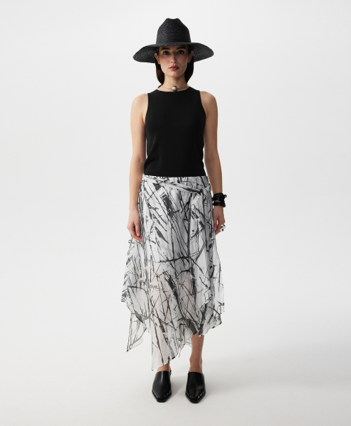 Юбка с неровной линией низа GLVR, цвет: белый, 126G21GAC6110 купить онлайн