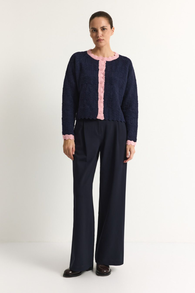 Кардиган с контрастной отделкой TOPTOP, цвет: синий, TT.051.17502.621 купить онлайн