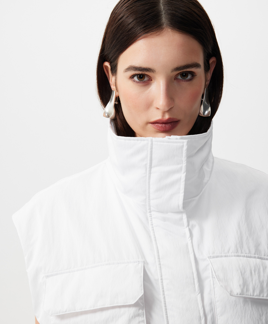 Жилет демисезонный из влагостойкой плащовки GLVR, цвет: белый, 126G21GAC4705 купить онлайн